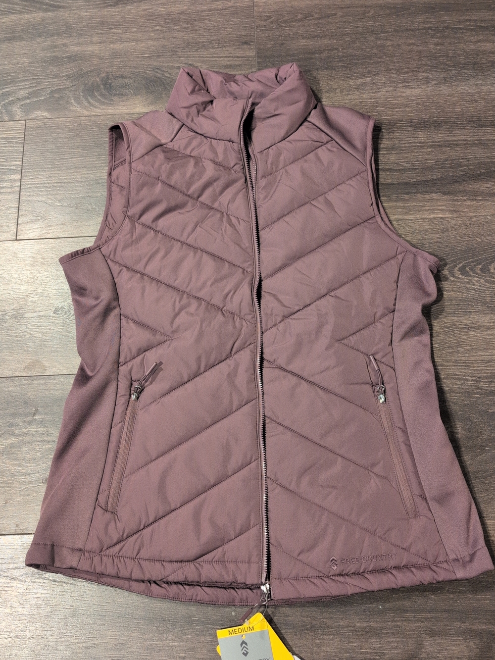 NWT Women’s Free Country Purple Free Cycle Quilted Vest Size Medium Pockets